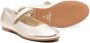 Monnalisa logo-print leather ballerina shoes Gold - Thumbnail 2