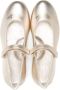 Monnalisa logo-print leather ballerina shoes Gold - Thumbnail 3