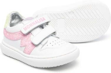 Monnalisa logo print touch-strap sneakers White