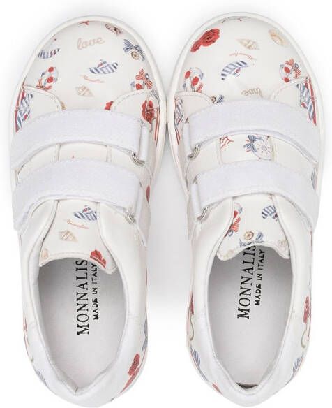 Monnalisa mix-print touch-strap sneakers White