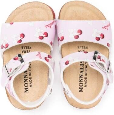 Monnalisa open-toe leather sandals Pink