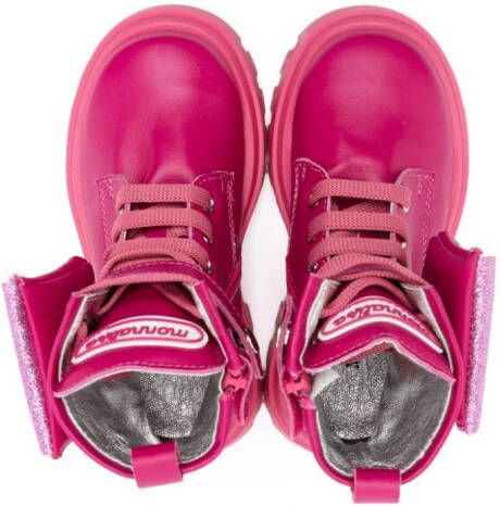 Monnalisa pocket-detail lace-up boots Pink