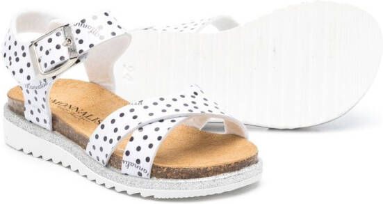 Monnalisa polka-dot 30mm sandals White