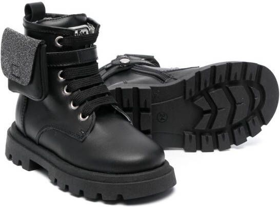 Monnalisa removable-pouch ankle boots Black