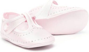 Monnalisa rhinestone-embellished Mary Jane shoes Pink