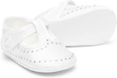 Monnalisa rhinestone-embellished Mary Jane shoes White