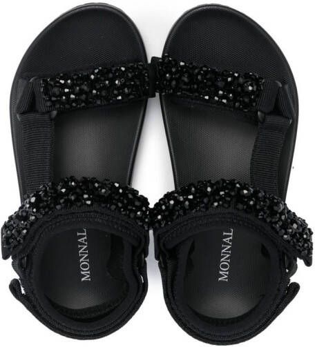 Monnalisa rhinestone embellished sandals Black