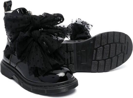 Monnalisa ruffle-detail ankle boots Black