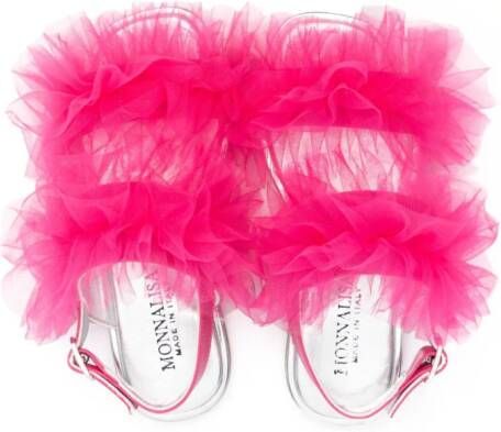Monnalisa ruffle-detailed sandals Pink