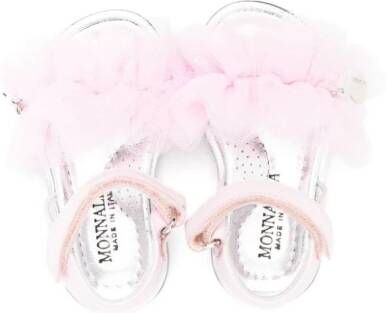 Monnalisa ruffled open-toe sandals Pink