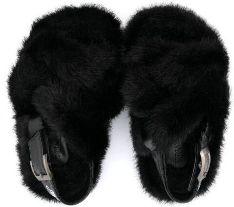 Monnalisa slingback-strap open-toe sandals Black