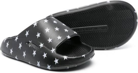 Monnalisa star-print open-toe slides Black