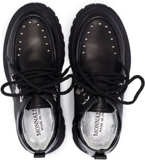 Monnalisa stud-embellished leather loafers Black