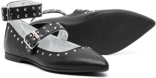 Monnalisa studded ballerina shoes Black