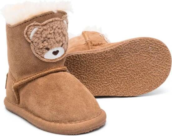 Monnalisa teddy-bear patch boots Brown