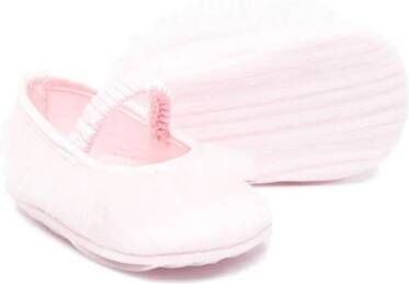 Monnalisa tulle-trimmed ballerina shoes Pink