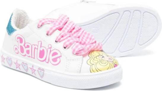 Monnalisa x Barbie Bicast leather sneakers White