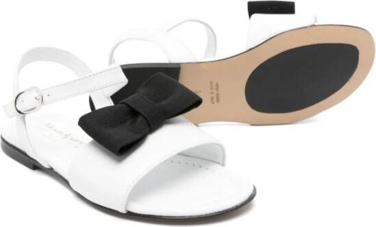 MONTELPARE TRADITION bow-detail leather sandals White