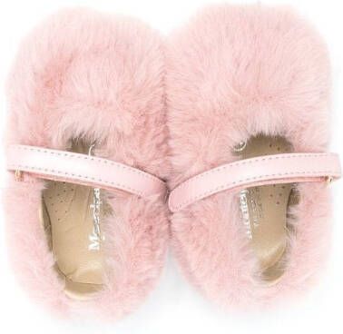 MONTELPARE TRADITION faux-fur touch-strap shoes Pink