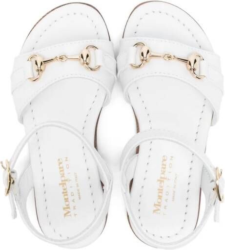 MONTELPARE TRADITION horsebit-detail leather sandals White