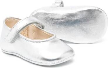 MONTELPARE TRADITION metallic-finish leather ballerinas Silver