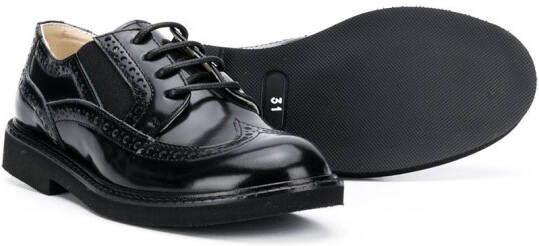 Andrea Montelpare patent round-toe brogues Black