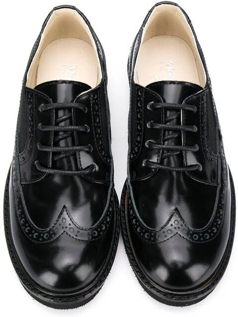 Andrea Montelpare patent round-toe brogues Black