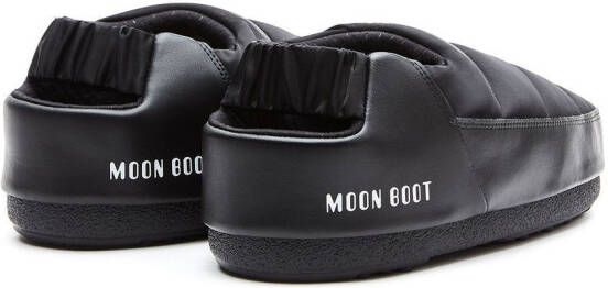 Moon Boot elasticated band padded slippers Black