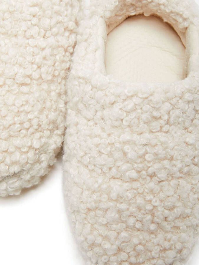 Moon Boot faux-curly-fur slippers Neutrals