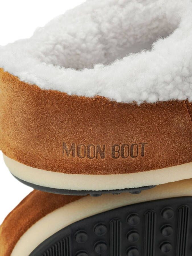 Moon Boot faux-shearling lace-up mules White