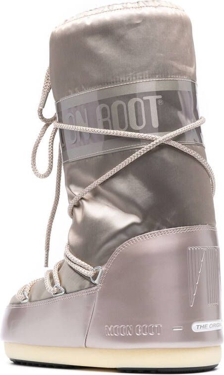 Moon Boot Icon Glance satin snow boots Grey