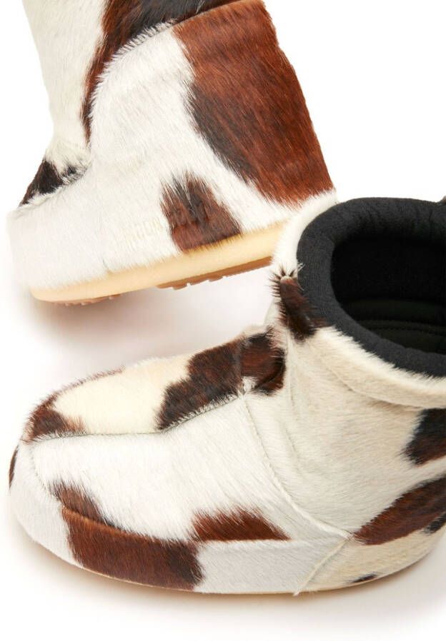 Moon Boot Icon Low cow-print boots White