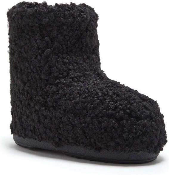 Moon Boot Icon Low faux-shearling boots Black
