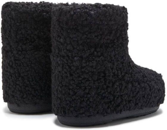 Moon Boot Icon Low faux-shearling boots Black