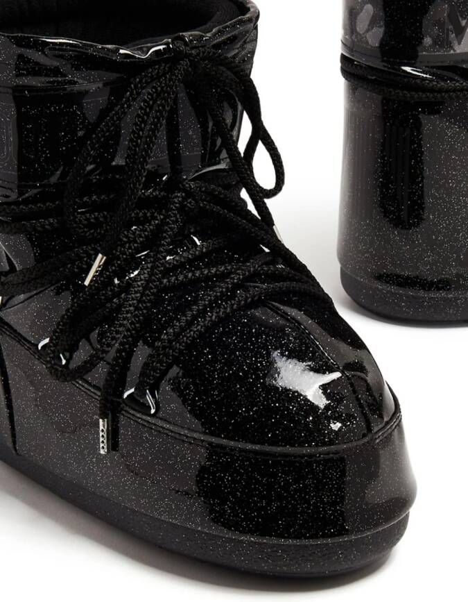 Moon Boot Icon Low glitter boots Black