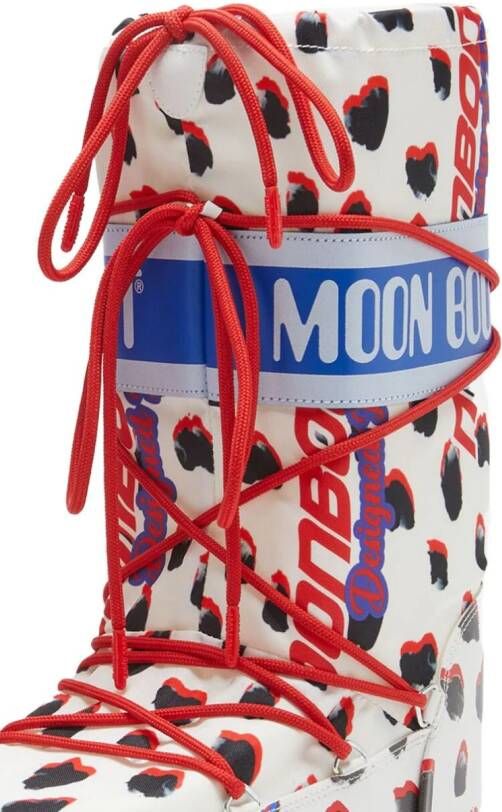 Moon Boot Icon Retrobiker Dalmatian boots Black