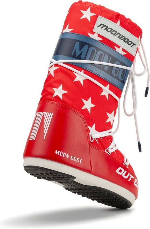 Moon Boot Icon Retrobiker star-print boots Red