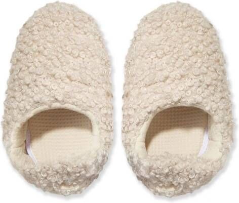 Moon Boot Kids faux-fur flat slippers White