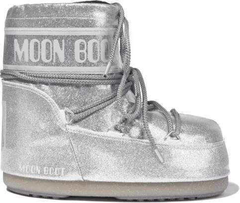 Moon Boot Kids Icon glitter-detail ankle boots Silver
