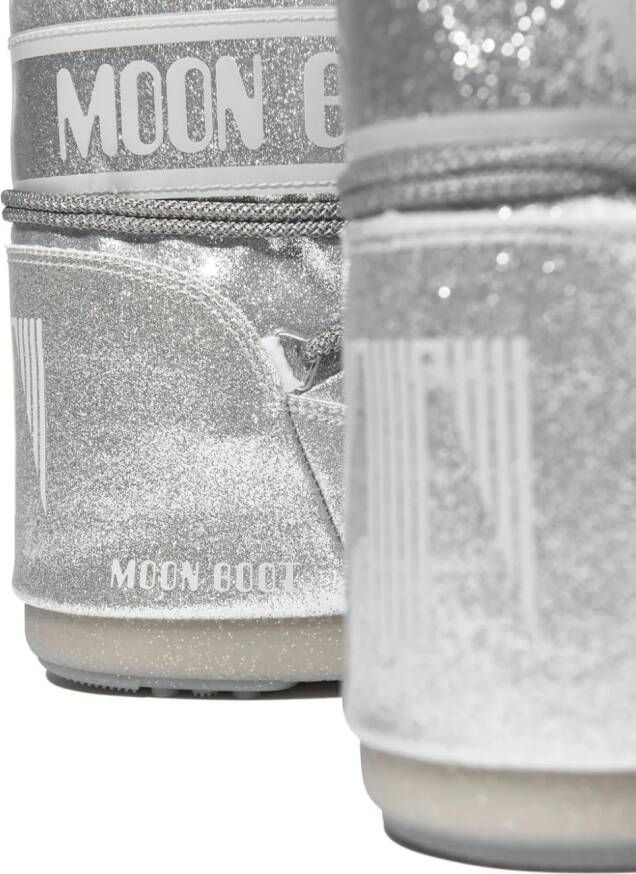 Moon Boot Kids Icon glitter-detail ankle boots Silver