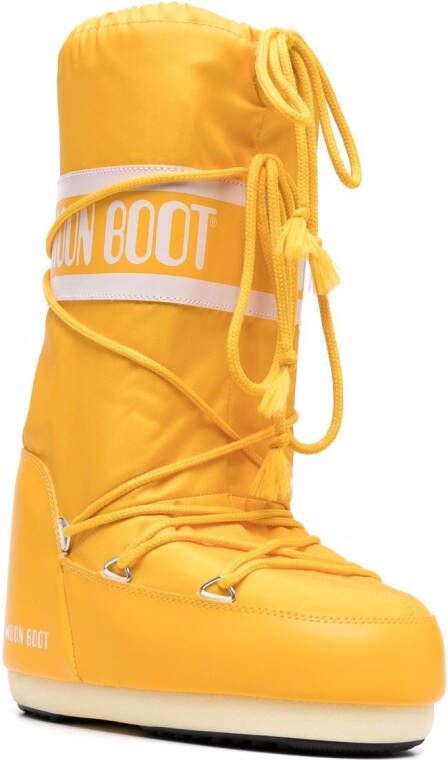 Moon Boot Kids Icon Junior lace-up snow boots Yellow