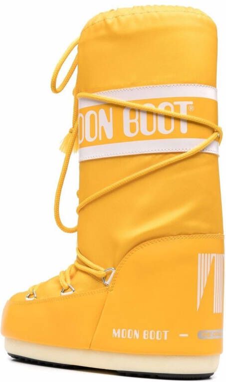Moon Boot Kids Icon Junior lace-up snow boots Yellow
