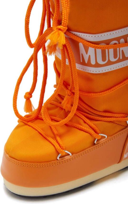 Moon Boot Kids Icon logo-tape snow boots Orange