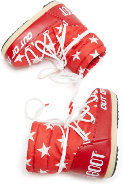 Moon Boot Kids logo-print ankle-length boots Red