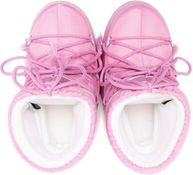 Moon Boot Kids logo-print lace-up ankle boots Pink