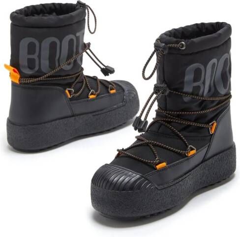 Moon Boot Kids logo-print lace-up snow boots Black