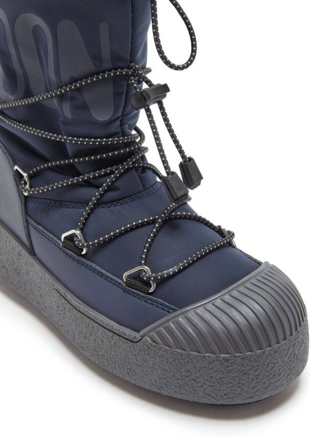 Moon Boot Kids logo-print lace-up snow boots Blue