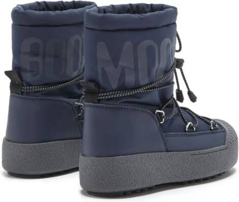 Moon Boot Kids logo-print lace-up snow boots Blue