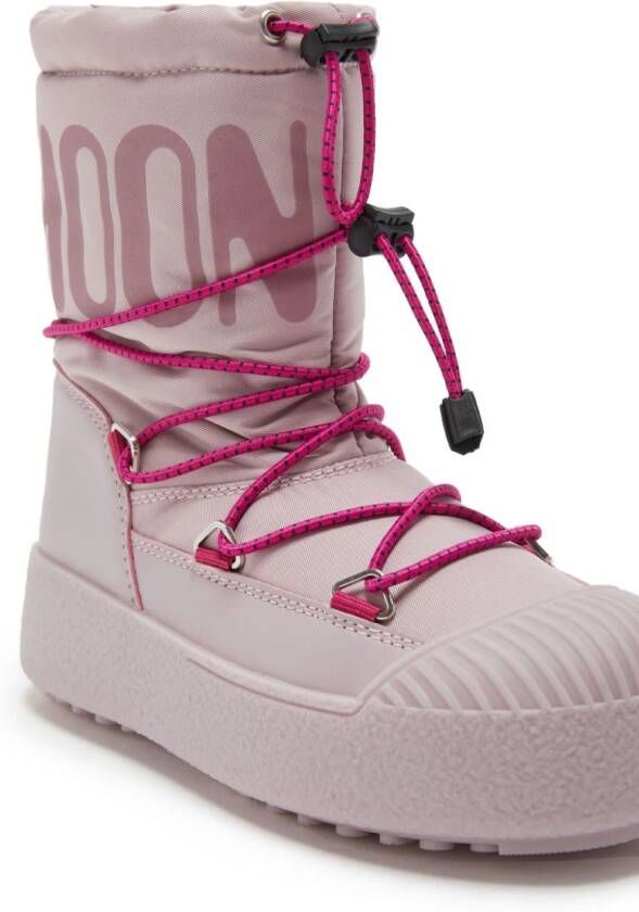 Moon Boot Kids logo-print lace-up snow boots Pink