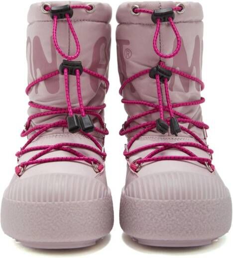 Moon Boot Kids logo-print lace-up snow boots Pink